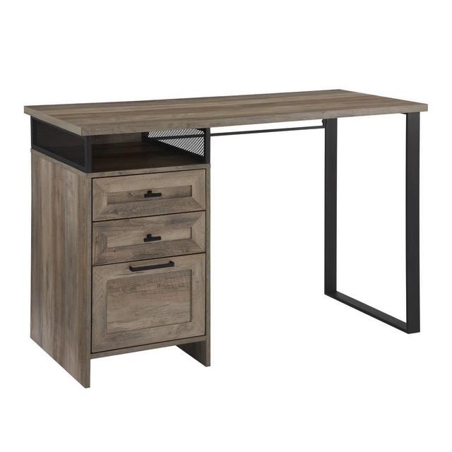 Salem Urban Industrial 3 Drawer Writing Desk Gray Wash - Saracina Home