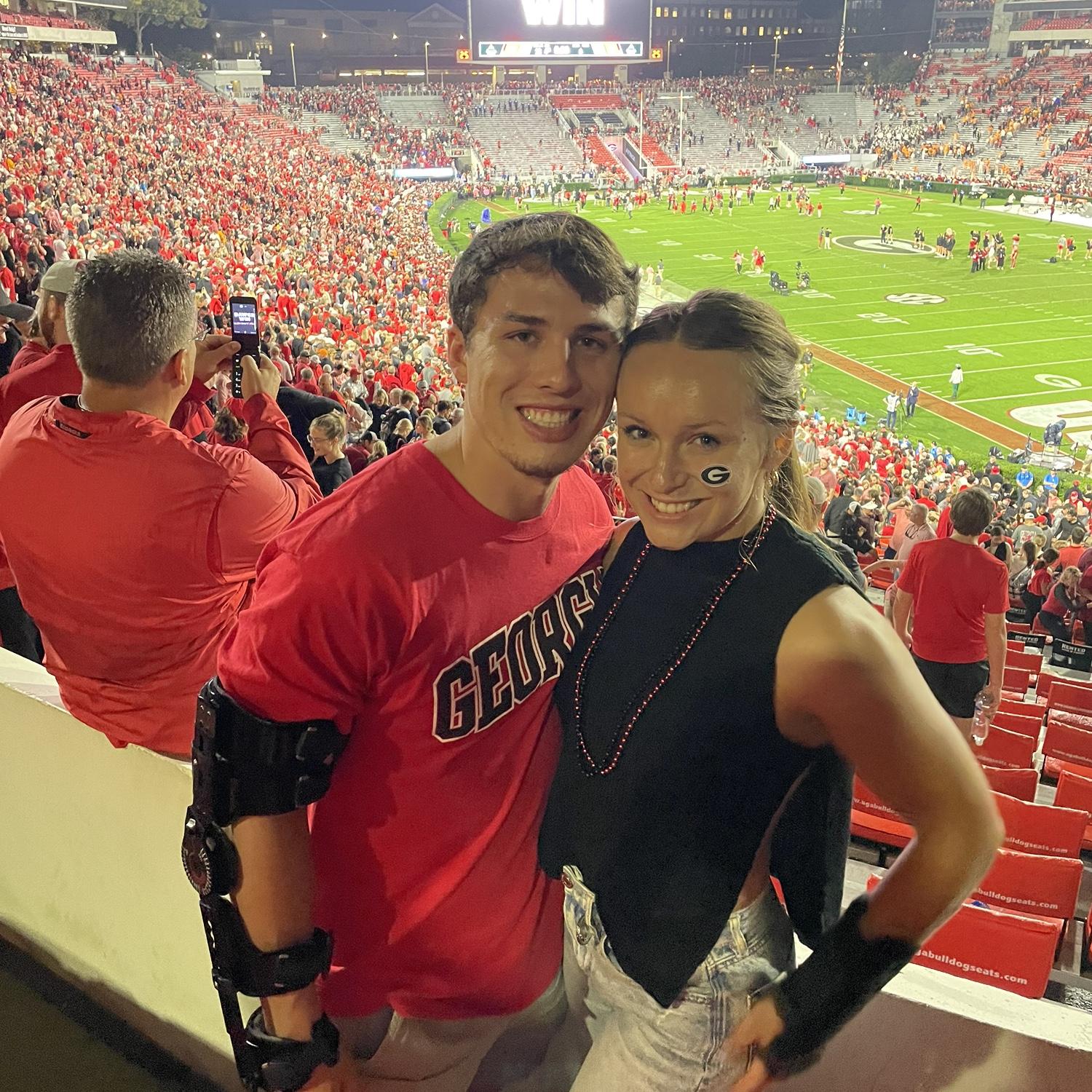 November 2022 - Hannah took Logan to his first UGA football game! Dawgs beat Tennessee 13-27. Go DAWGS!