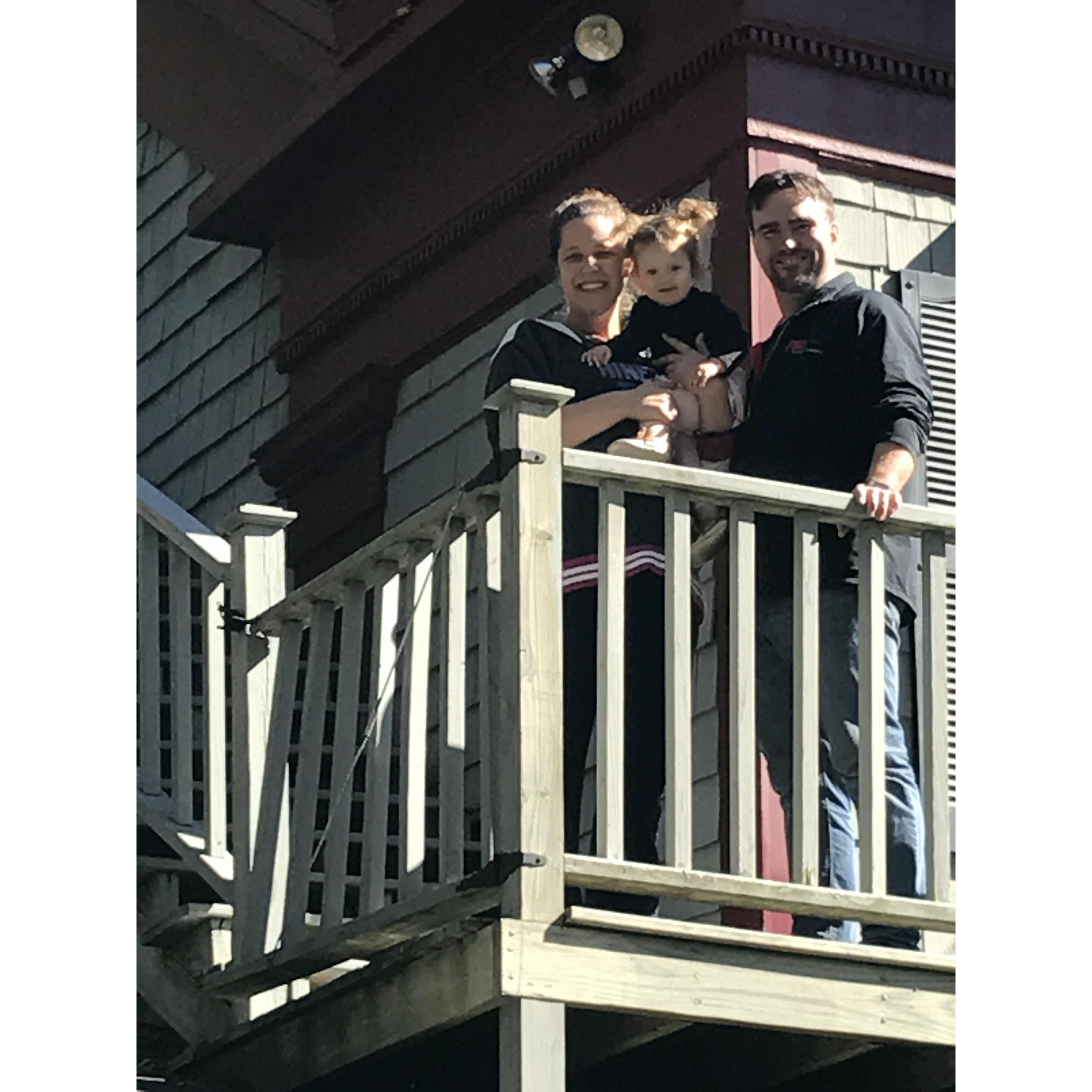With Hadleigh when we moved into the apartment above Jared and Alex's house in Southborough. 2017