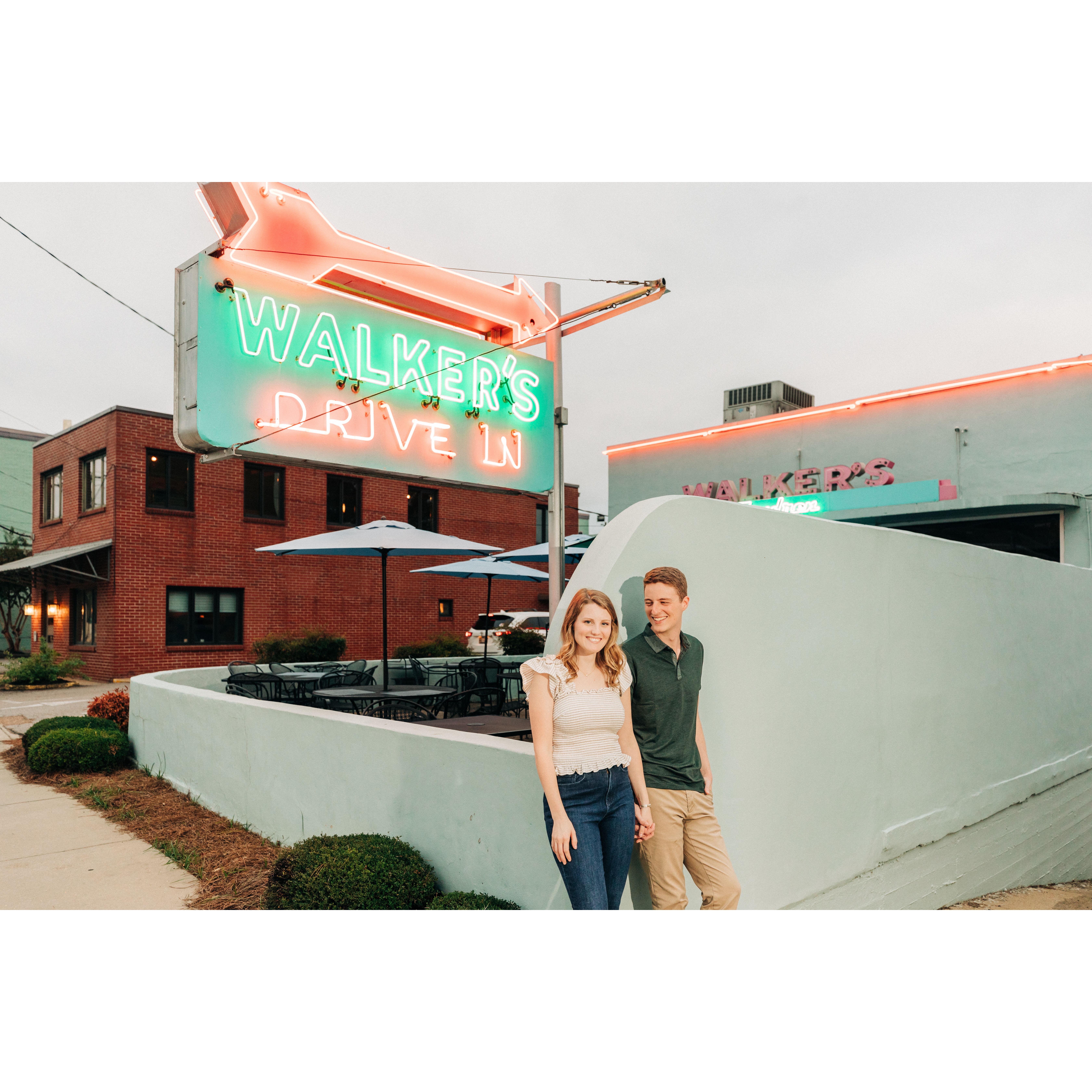 Caleb took me to Walker's the night he proposed, so it felt right to get a couple engagement shots there.