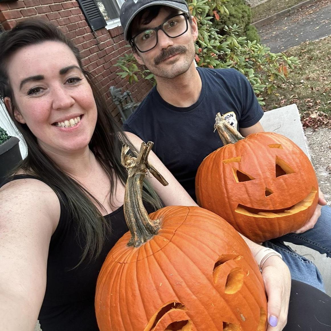 Steve's first ever pumpkin carving! Halloween '24