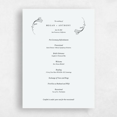 Ice, Blue Wedding Program - Unconditional