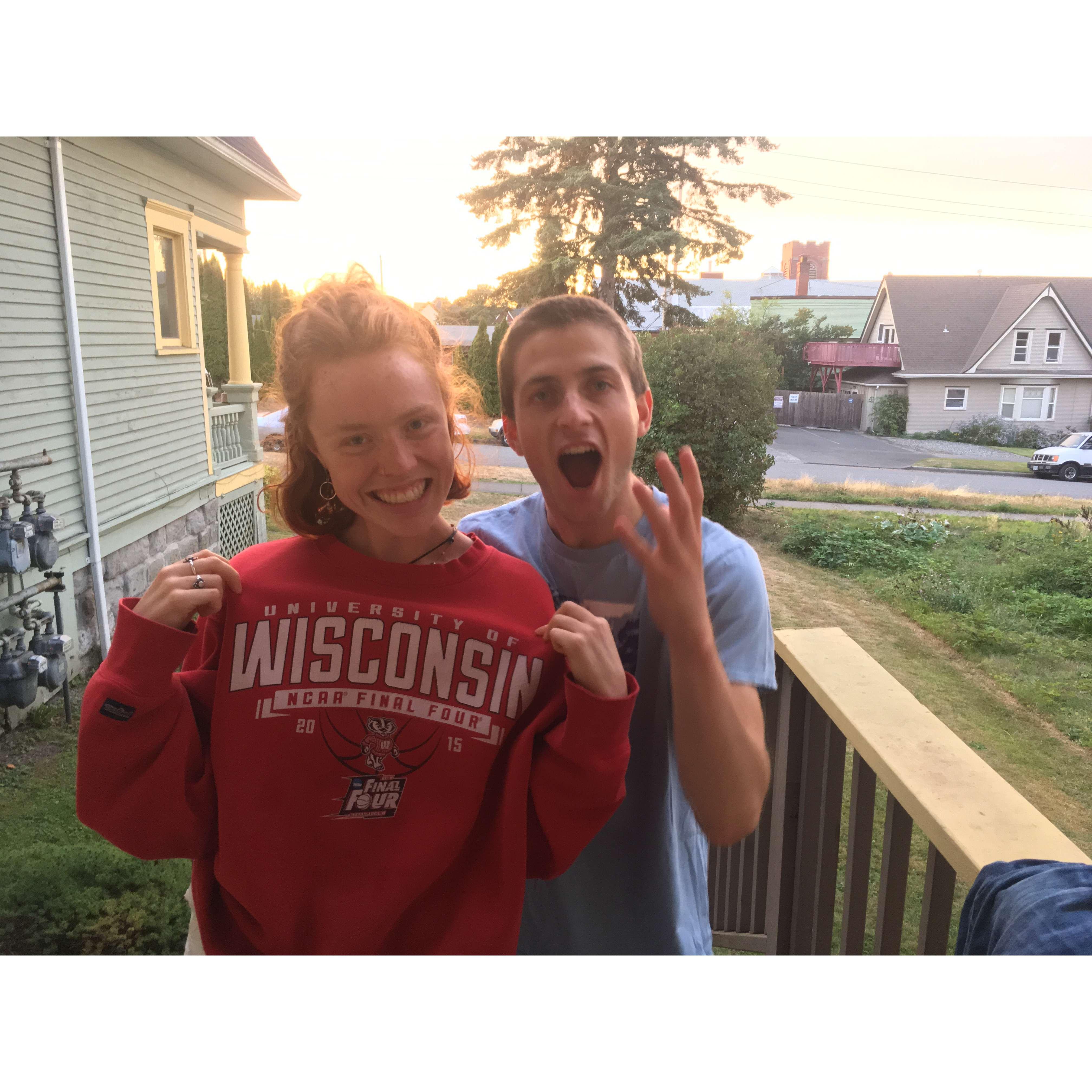 Rachel slowly becomes a Wisconsin sports fan :)