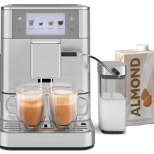 KitchenAid Fully Automatic Espresso Machine KF8 with Milk Attachment & Plant Based Milk Options, KES8558SX, Stainless Steel