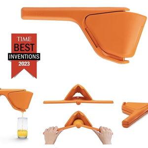 Dreamfarm Original Orange Fluicer Easy-Squeeze Fold-Flat Citrus Juicer - 11 Inch