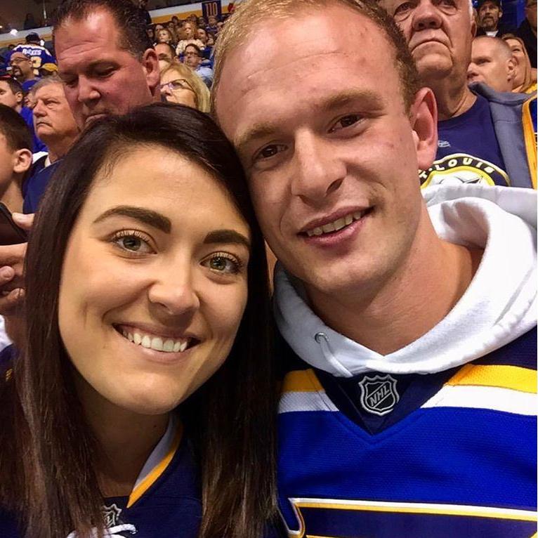 Our first picture together! This was at a Blues game about two weeks after we started dating.