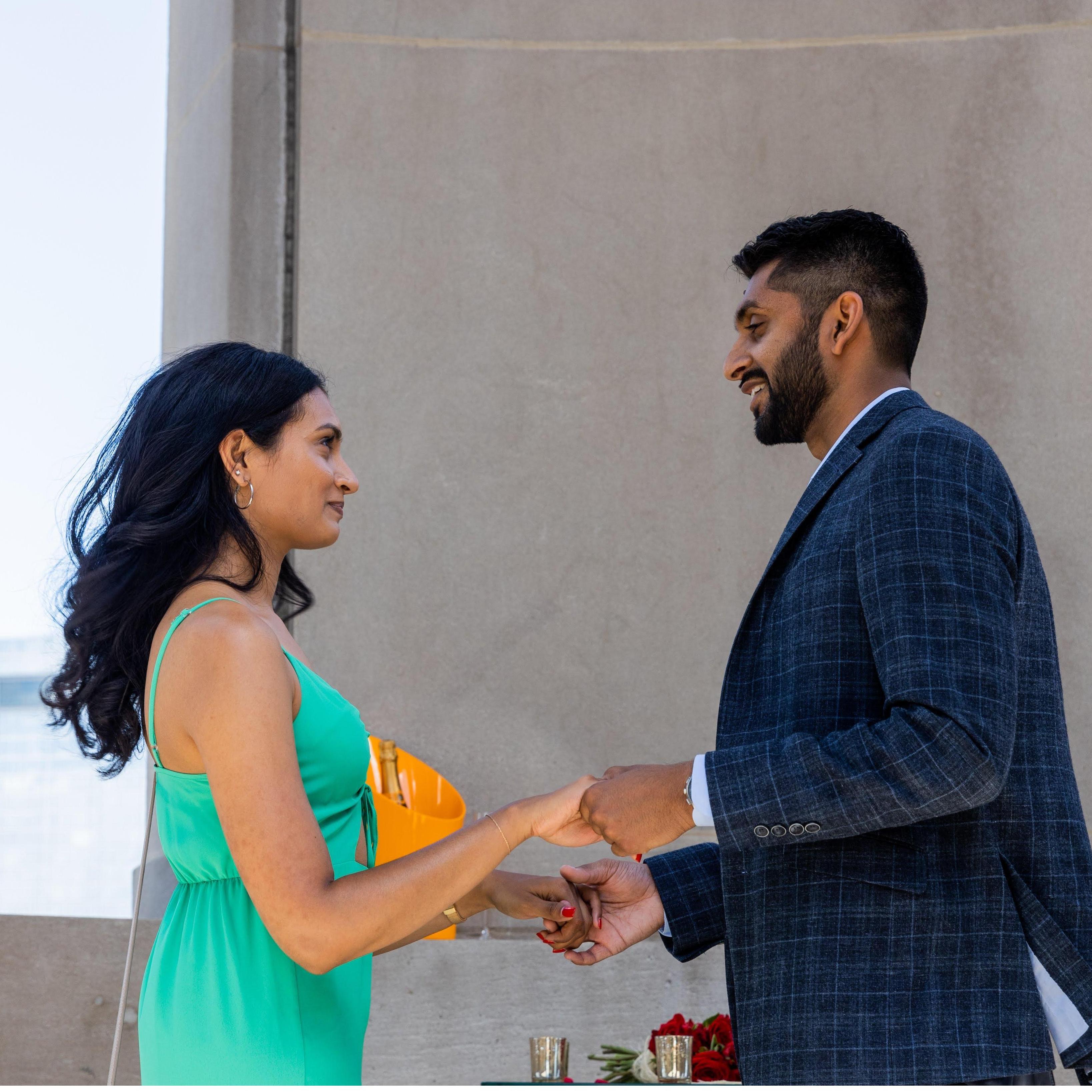 Abhinav promising to get Pooja bean burritos from Taco Bell for the rest of her life!
