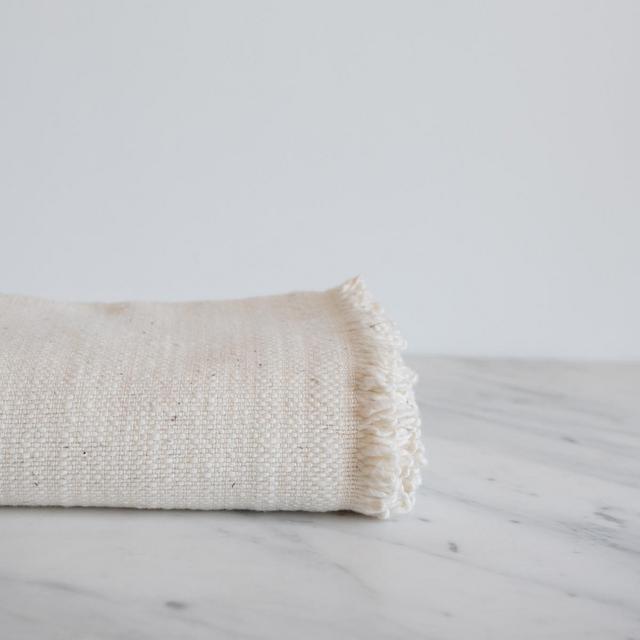 hand loomed cotton throw – natural
