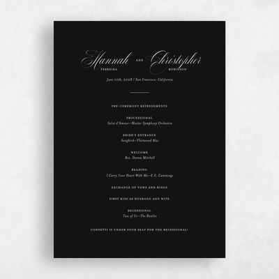 Black Wedding Program - Jade