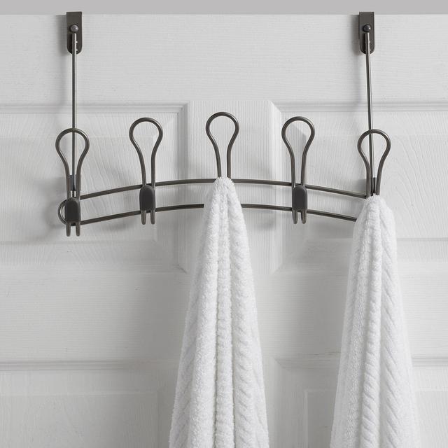 ORG Zenna Over-the-Door 5-Hook Rack in Satin Nickel