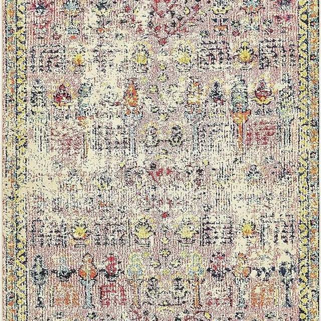 Unique Loom Monterey Collection Vintage Bohemian Inspired with Distressed Tribal Design Area Rug (5' 0 x 8' 0 Rectangular, Pink/ Yellow)