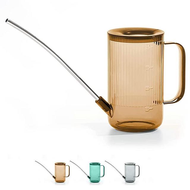 Long Spout Watering Can Indoor, Small Watering Cans for House Plants, Flowers, Succulents (Brown)