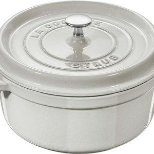 Staub Cast Iron 2.75-qt Round Cocotte - White Truffle, Made in France