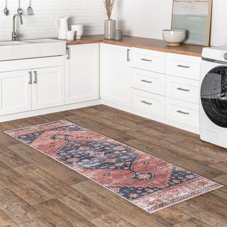 Medallion Bordered Machine Washable Runner