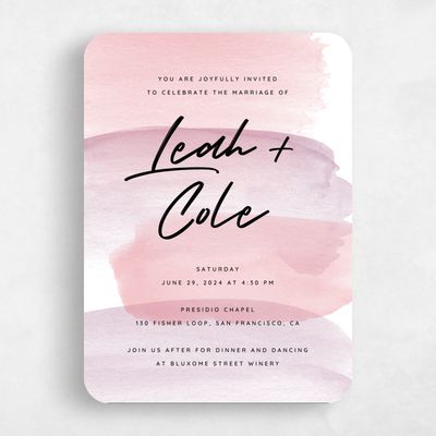 Pink Rounded Wedding Invitation - Bailey Classic