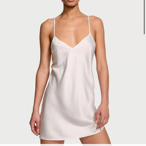 Satin Open-Back Slip Dress