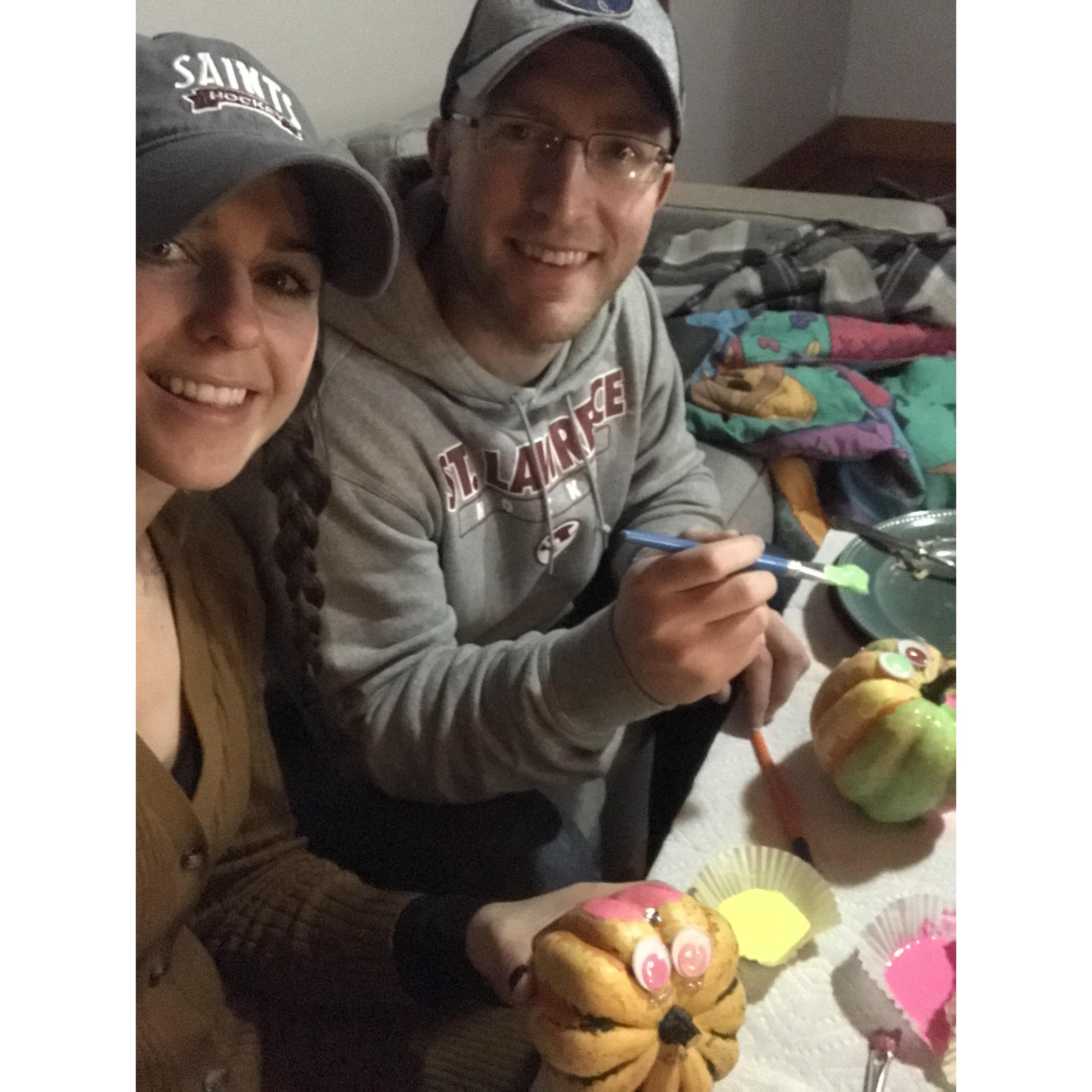 Enjoying pumpkin painting in Canton, NY, October 2019!