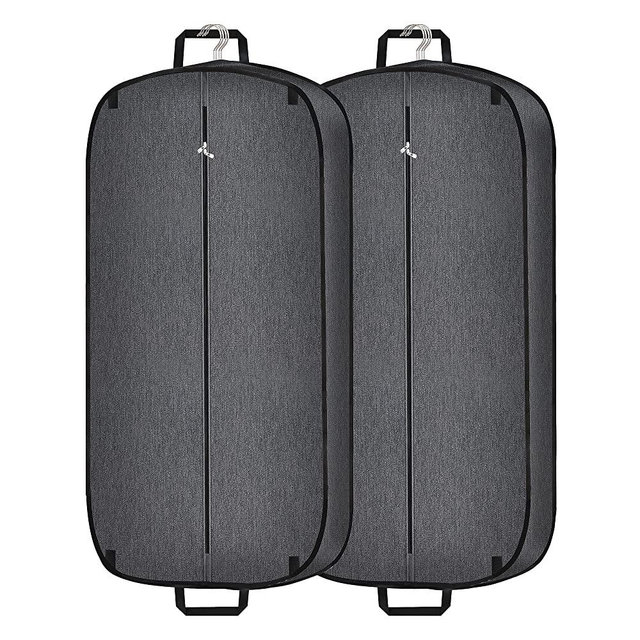 Limoomil 2 Pack Heavy Duty Waterproof Garment Bag for Travel and Hanging Clothes, Tear Resistance Suit Bag for Men Travel, Darkgrey, 42 inch (Darkgrey)