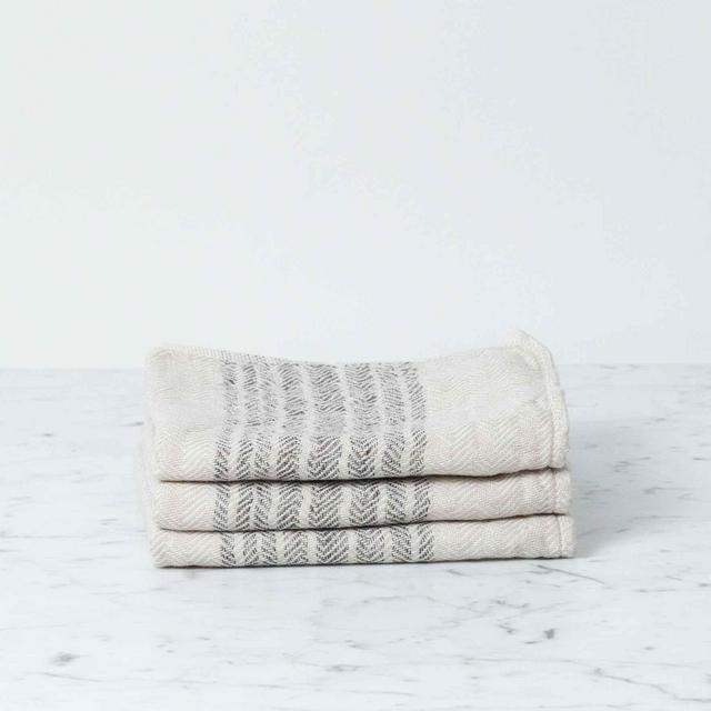 Flax Line Washcloth - Brown and Beige