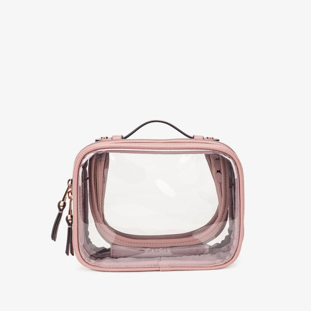 Small Clear Cosmetics Case in Mauve