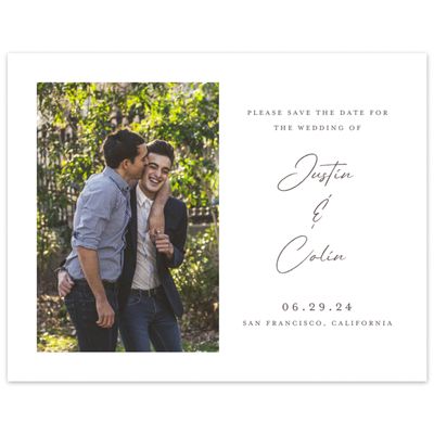 White Wedding Digital Save the Date - Burke Landscape