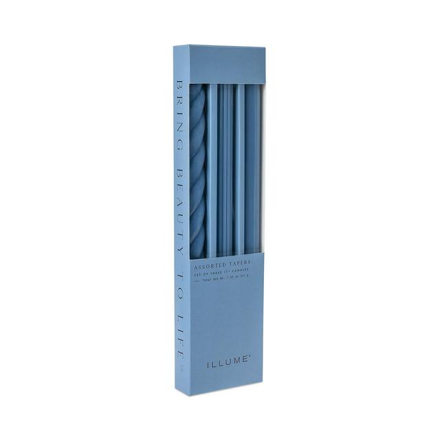 ILLUME Assorted Blue Candle Tapers 3-Pack, 7.65 oz.