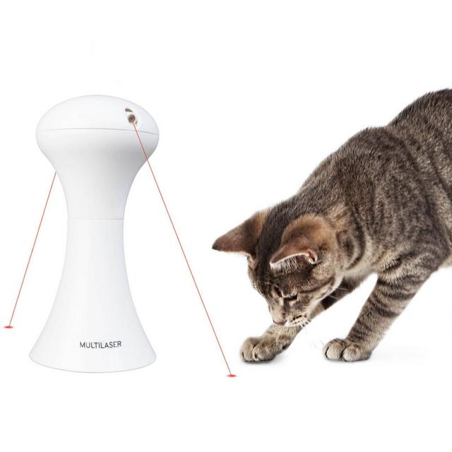 Premier Pet Automatic Multi-Laser Cat Toy - White