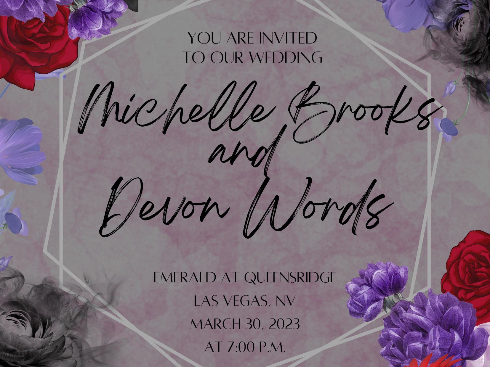 The Wedding Website of Devon Words and Michelle Brooks