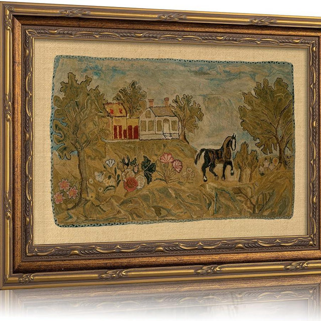 Vintage Carved Gold Frame Mallard Canvas Wall Art,Tranquil Lakeside Nature Wildlife Painting Picture Wall Decor Country Plant Farmhouse Style Poster Print Artwork for Living Room Home Decoration