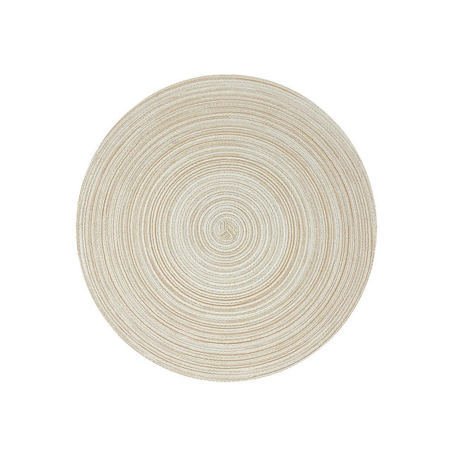 Wrapables 15" Woven Round Placemats , Beige
