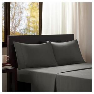 Microfiber All Season Wrinkle-Free Sheet Set/ QUEEN- CHARCOAL