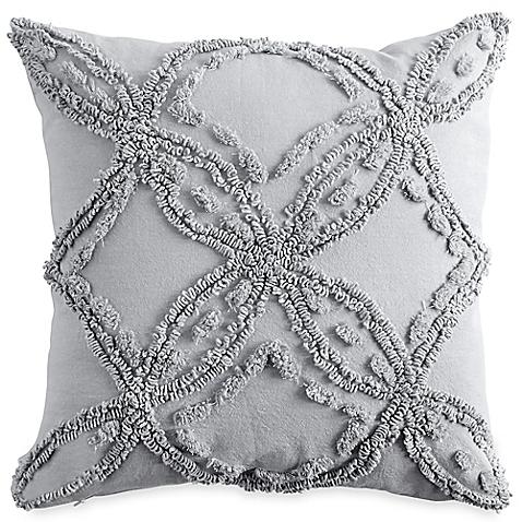 Peri Home Metallic Chenille Square Throw Pillow in Grey