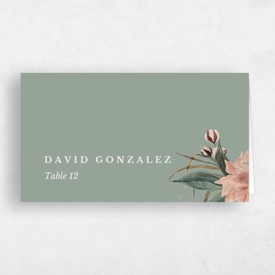 Sage, Green Wedding Place Card - Monahan