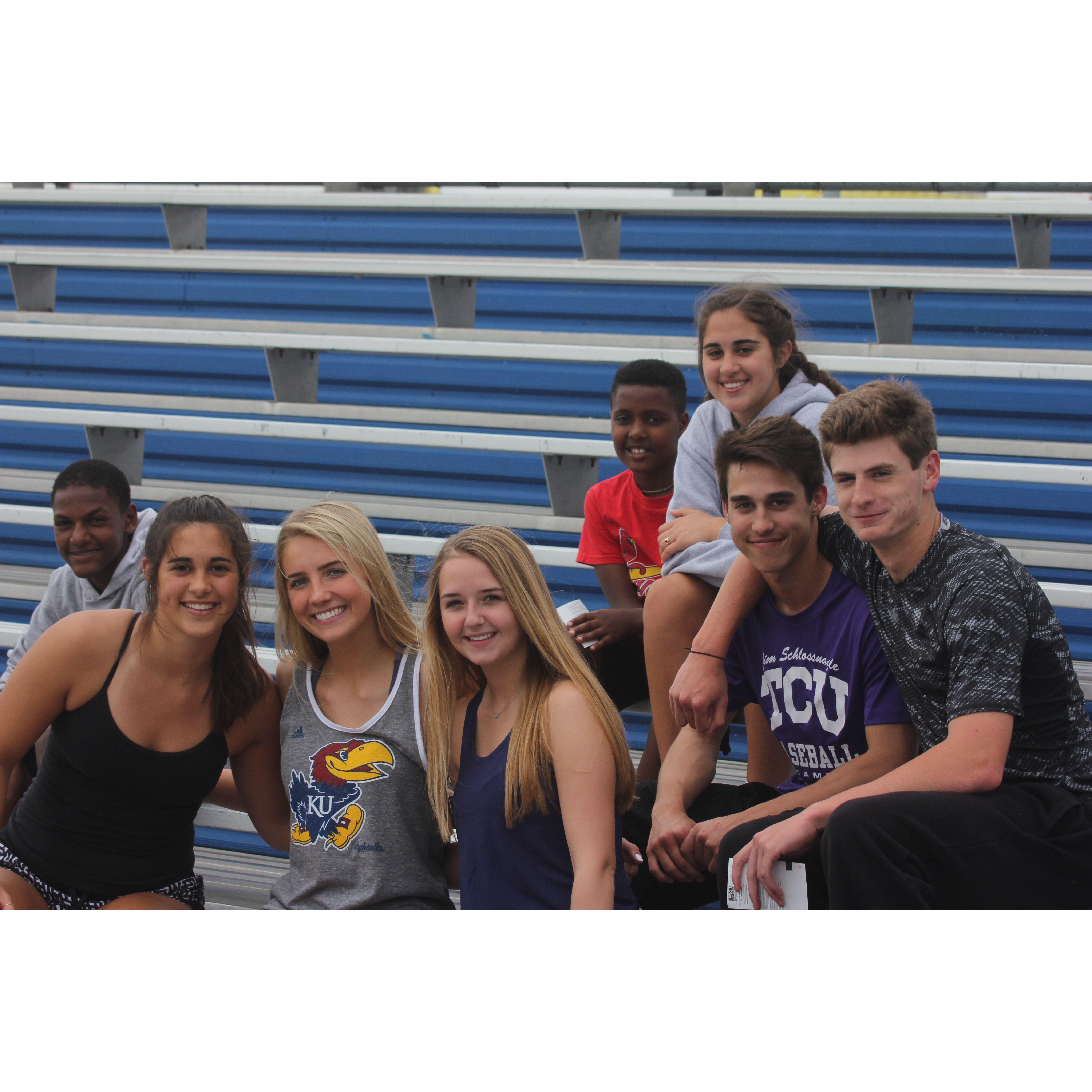 4/14/2017: Traveled with the Sems family (and friends) to all support Benjamin and cheer on the Jayhawks!