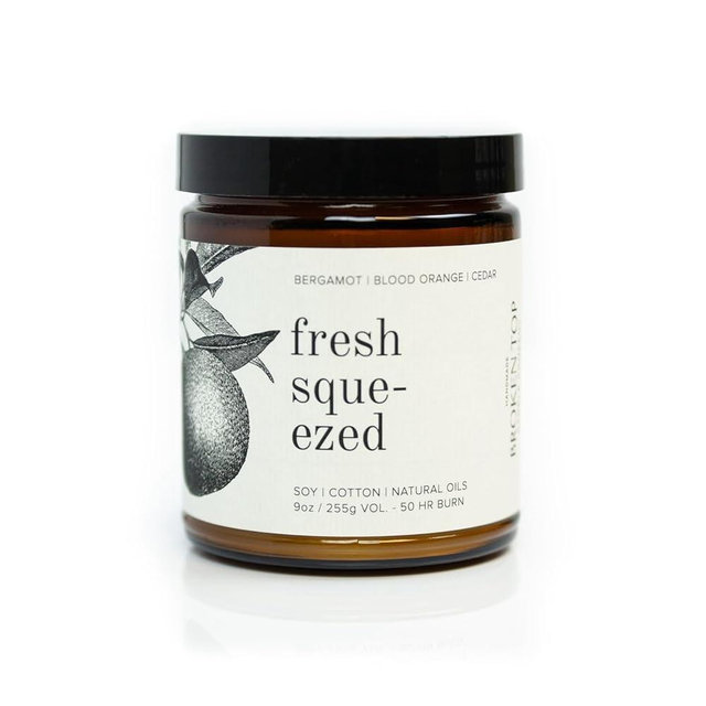 Broken Top Fresh Squeezed Pure Soy Candle | 9 oz. | Bergamot, Blood Orange & Cedar 50-Hour Burn Time. Natural Cotton Wick, Vegan, No Parabens, No Phthalates