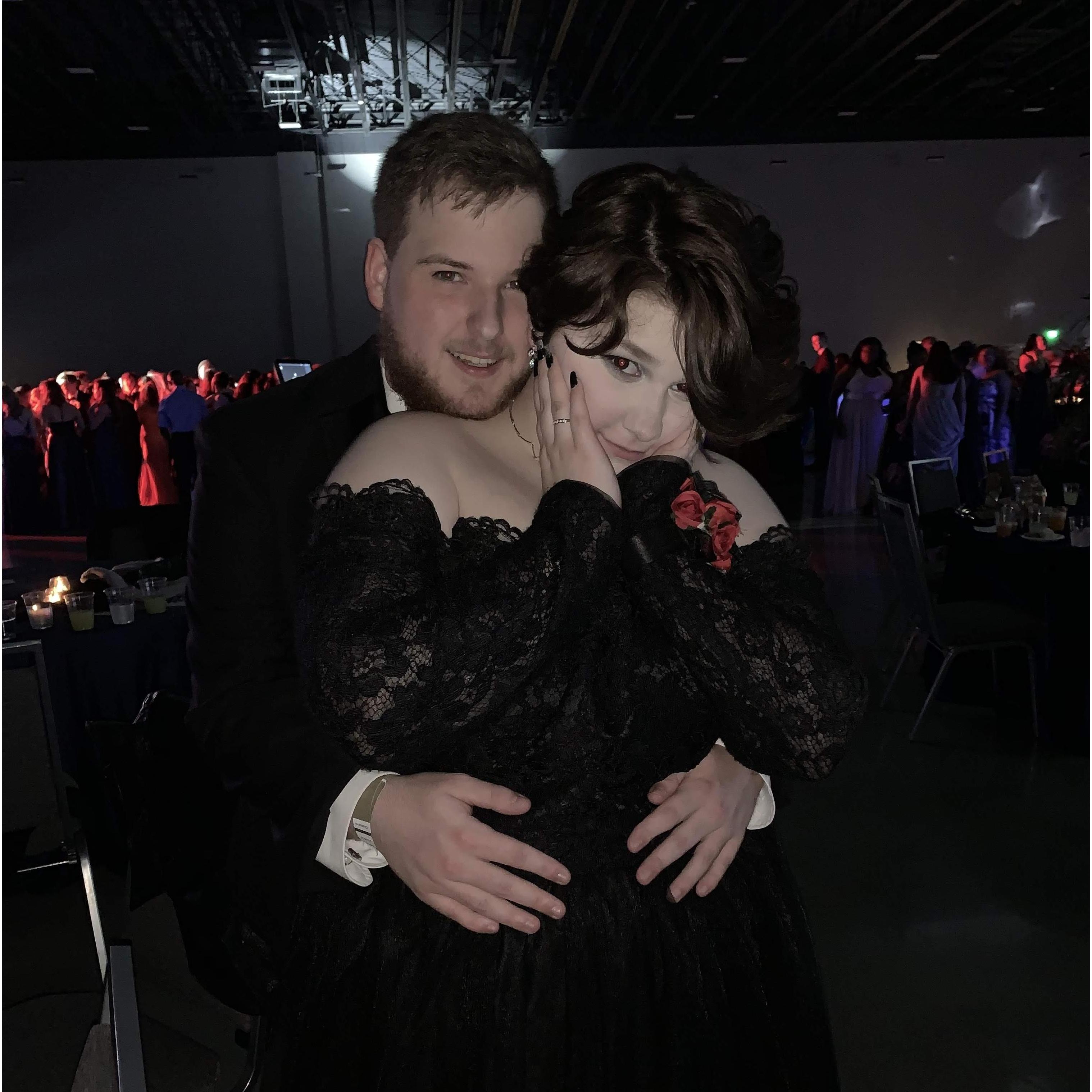 The only decent prom picture I have. Prom was lame, but we had a good time dancing and laughing at other people.
