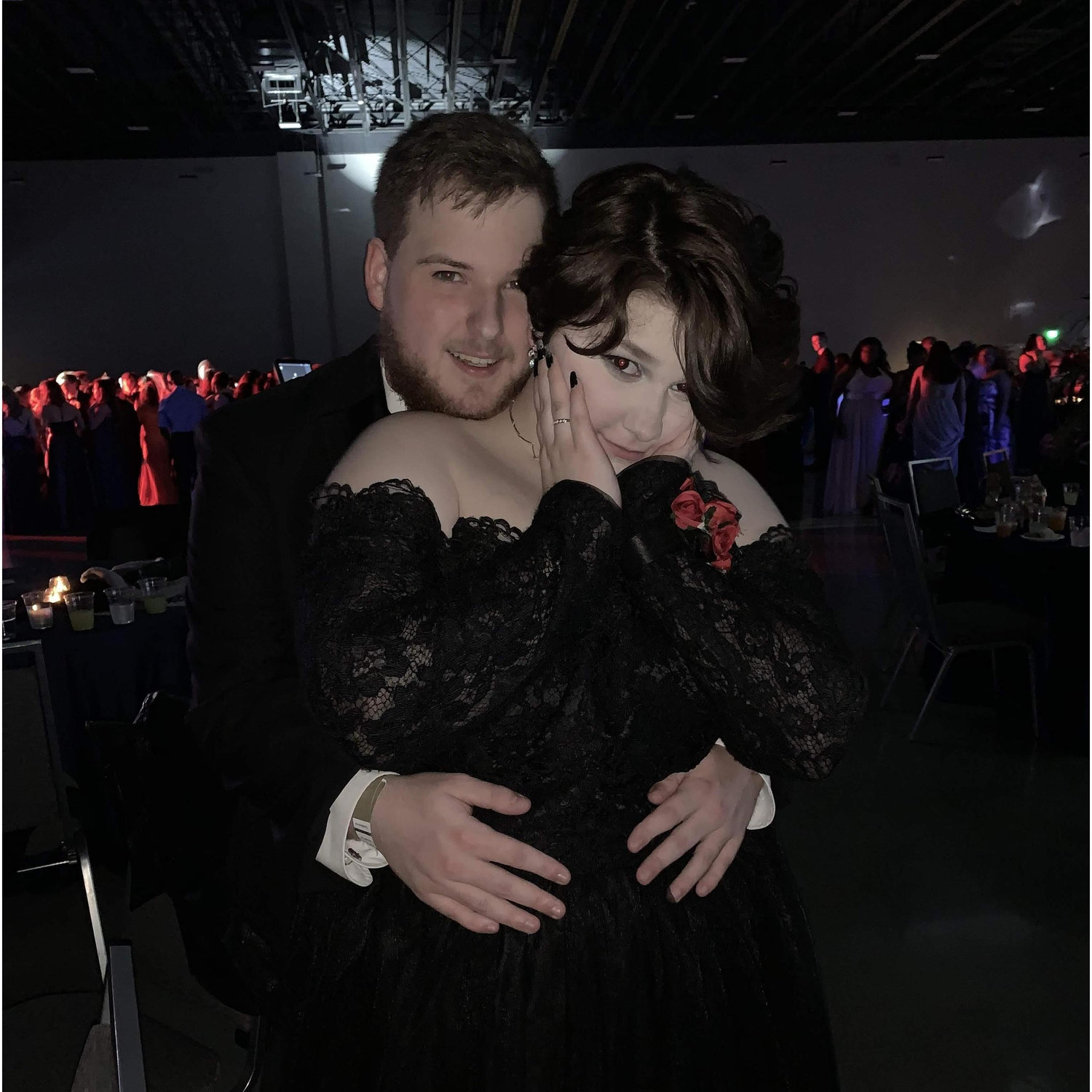 The only decent prom picture I have. Prom was lame, but we had a good time dancing and laughing at other people.