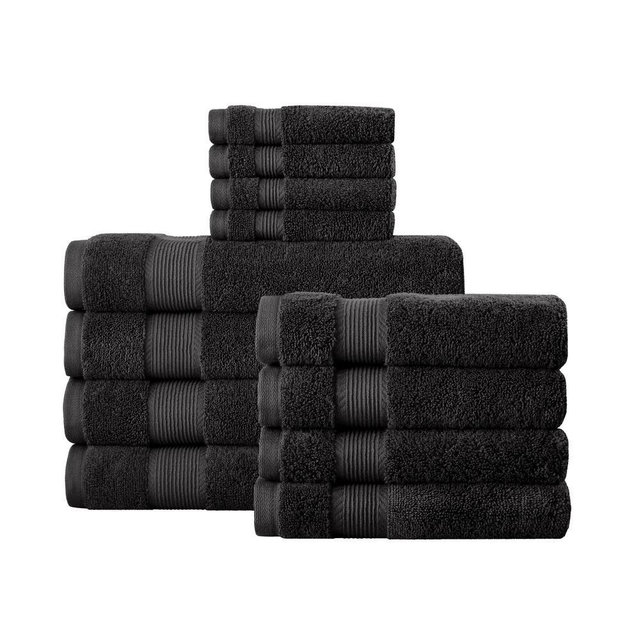12-Piece Hygrocotton Towel Set in Black