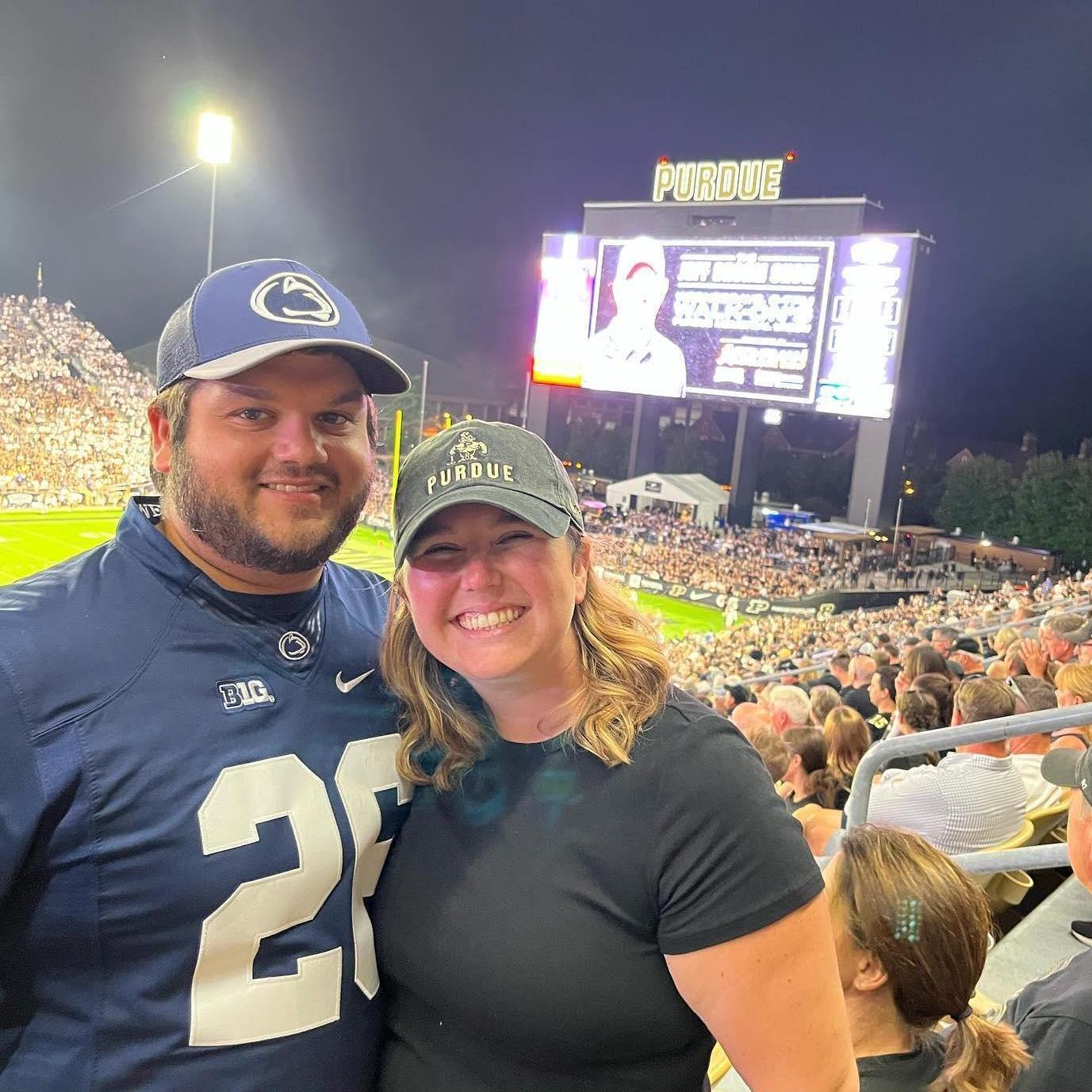 First game of the '22 College Football season. Chris's team vs. Emilie's parent's alma mater!