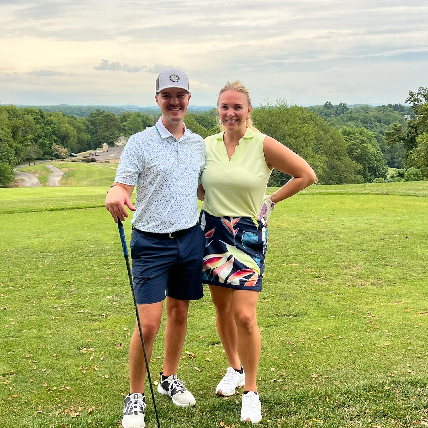 Jenn picks up golf. A hobby we can share.