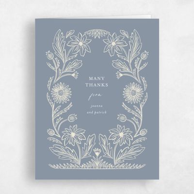 Periwinkle Gray, Grey Wedding Thank You - Desrosiers Portrait