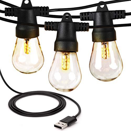 Brightech Ambience Pro Camping Lights - USB Powered Waterproof Outdoor String Lights - Shatterproof Bulbs - Lightweight & Bright Enough to Cook By - LEDs Don't Heat So Safe to Touch