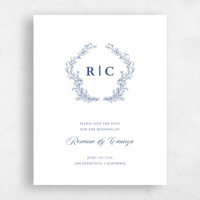 Blue Fall Wedding Save the Date - Eleanora Classic