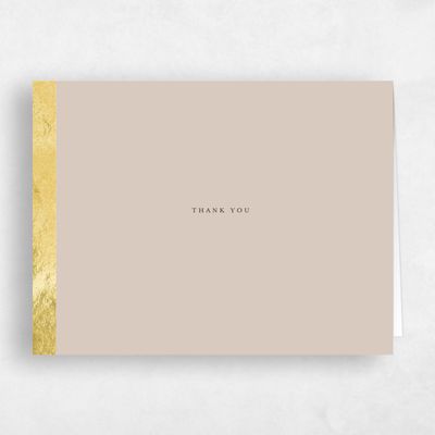 Canvas Tan, Beige Wedding Thank You - Jules Landscape Foil