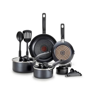 T-Fal 10pc Simple Stack Non Stick Cook Set Black