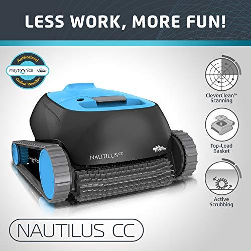 Dolphin Nautilus CC Automatic Robotic Pool Cleaner with Large Capacity Top Load Filter Basket Ideal for Swimming Pools up to 33 Feet