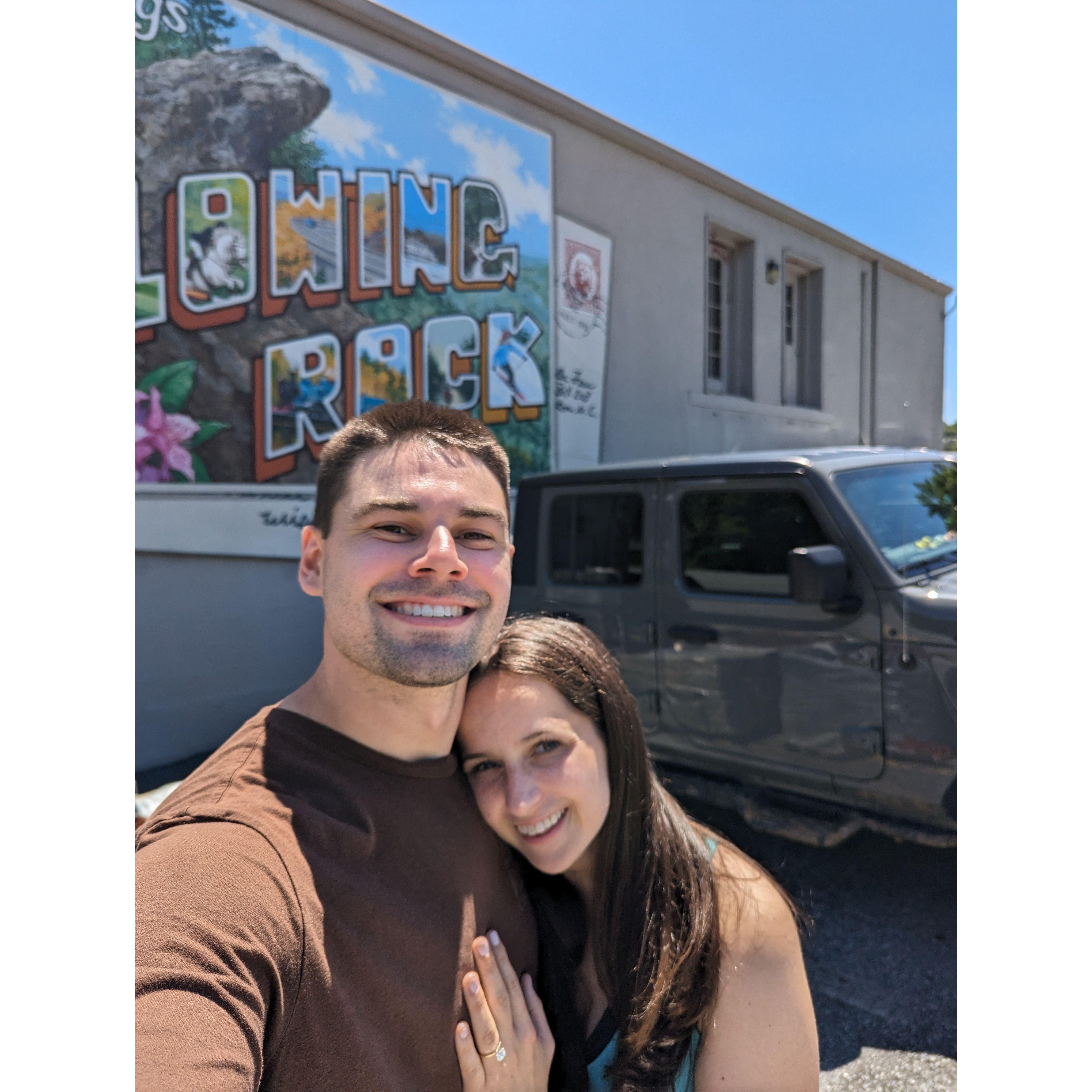 Exploring Blowing Rock the day after we got engaged. We had a great weekend in the mountains celebrating the adventure to come!