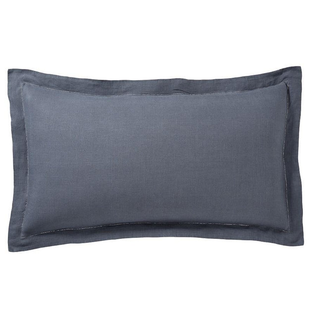 Steel Blue Belgian Flax Linen Shams, King, Set of 2