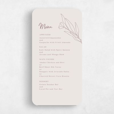 Beige Rounded Wedding Menu - Pistoia