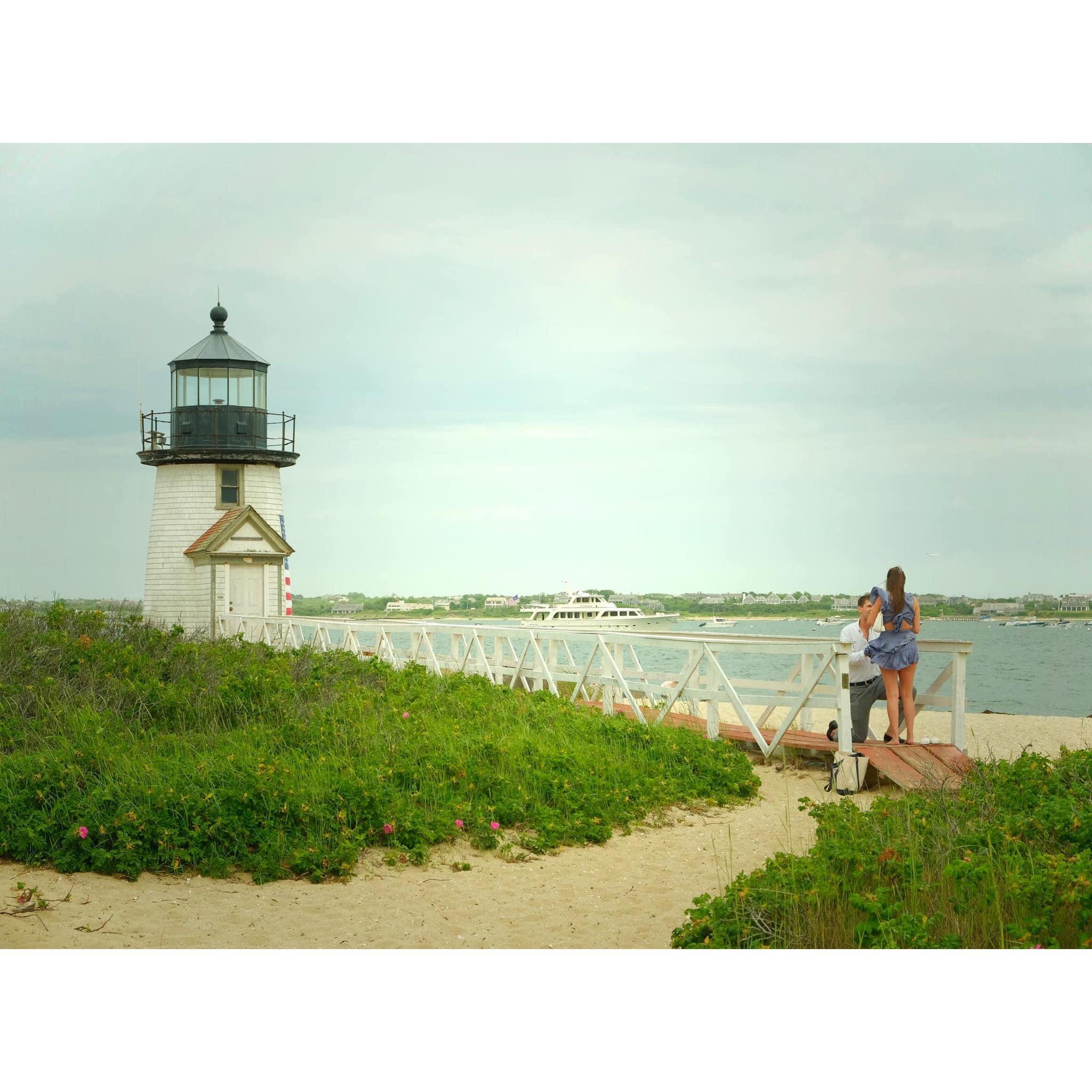 Our engagement at Brant Point Lighthouse on Nantucket